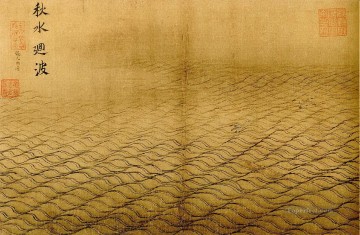 水アルバム 秋の洪水の波打つ表面 古い中国の墨 Oil Paintings